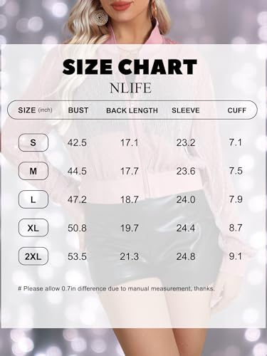 Nlife Women Sheer Mesh Sparkly Crop Bomber Jacket See Thru Glitter Rave Festival Clubwear Night Out Party Concert Outfit