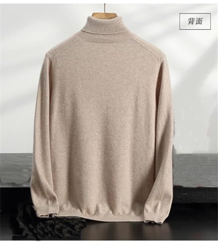 Men's High Collar Sweater Thickened Warm Loose Slim Fit Long Sleeve Sweater Casual Solid Color Pullover2