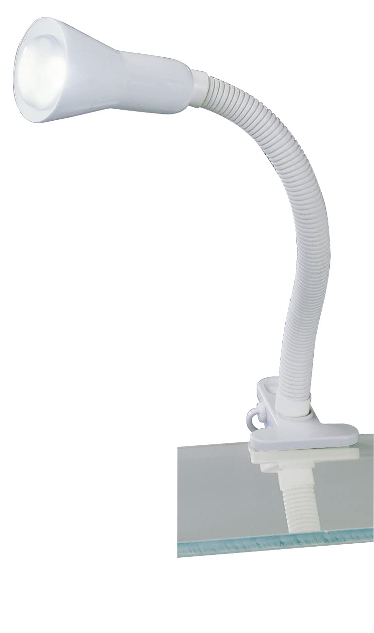 Trio Leuchten Trio Leuchten Lighting Pinza Flessibile da Tavolo/Mensola con 1 Luce E14 40 W, Plastica 8 x 45 x 7 x 28 cm, Bianco