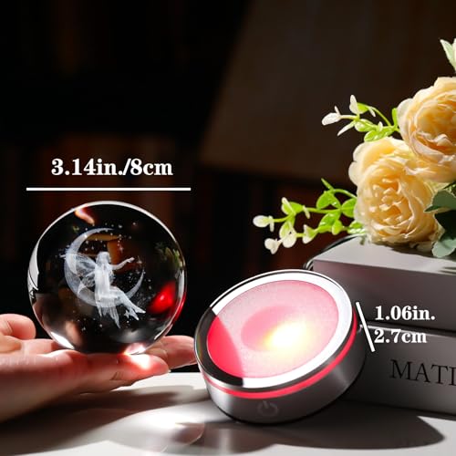 Bola de cristal de hadas con luz LED multicolor táctil para decorar mesas 5