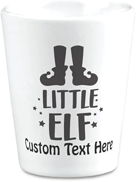 Ceramic Custom Christmas Shoe with Bells Shot Glasses Little Elf Shoe with Bells Star Holidays and Occasions Bar Supplies Accessories Personalized Text Here 2 Oz