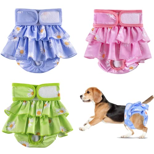 犬 オムツ 洗える 犬用マナーベルト 3枚セット 犬 生理パンツ スカート 犬 オムツカバー M 男の子 女の子 中小型犬用 犬のおむつ 犬 失禁 再利用可能 調整可能 介護犬用品