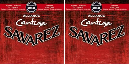 Guitare de concert avec cordes Savarez Alliance Cantiga 510AR tension normale 39.9kg lot de 2