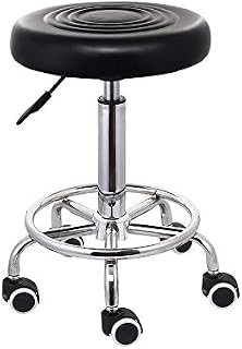 MINUS ONE Bar Stool Kitchen Stool Chair with Wheels Height Adjustable Bar Chair (Black)