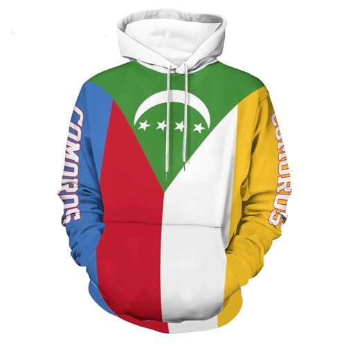 Sweat-shirts nouveauté jaune-vert graphique à capuche et poches de rangement