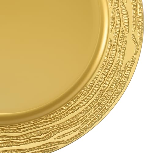 100 Platos Cargadores Plástico 13'' DORADO Surtido miniatura 4