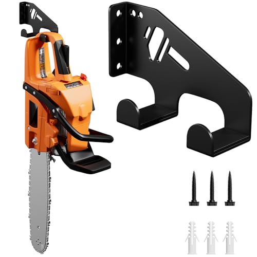XZHXFX Chainsaw Hanger Wall Mount - Heavy Duty Chainsaw Holder for Garage Organization Storage Shed Organizer Chainsaw Rack with Protective Pad Garage Tools 1 Pack