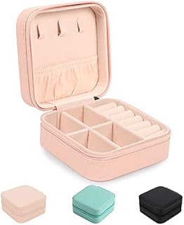 Small Jewellery Box, JARAGAR Portable Travel Jewellery Organiser Leather Mini Travel Jewelry Box for Rings Earrings Necklace Bracelets Jewelry Gift for Women Girls