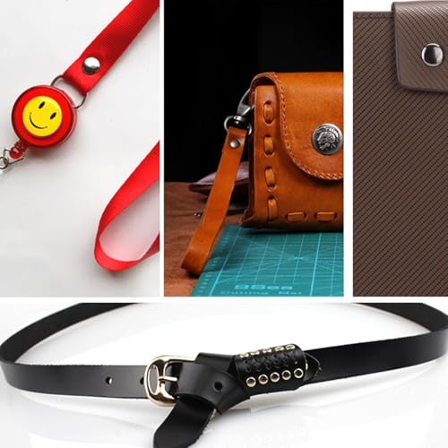 Ledernieten,360 Set Leder Nieten Doppelkappe Rivet 3 Größen Nieten für Leder Metallnieten Set Doppelkappe Nieten Set mit 3 Stück Fixierung Werkzeug Hohlnieten für DIY Lederhandwerk Kleidung Dekoration