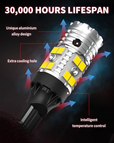 Image of LASFIT 921 LED Bulb Reverse Lights, 912 T15 Back Up Light CANBUS Error Free W16W 906 Reversing Bulb 904 916 6000K Xenon White New Upgrade Design, Plug and Play (Pack of 2)