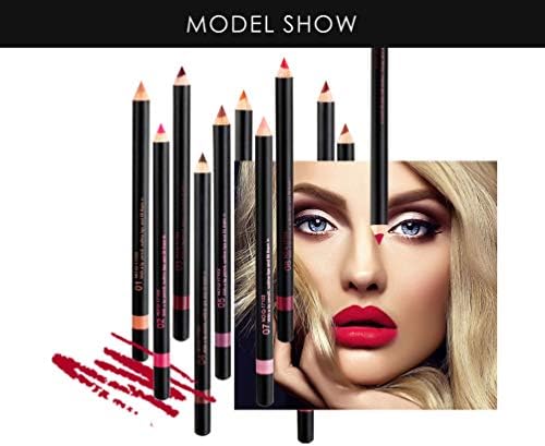 Beteligir Matte Lip Liner Pencil Set, 12 Colors Lip Liner Pencil Waterproof Non-marking Matt Velvet Lipstick Pen, Professional Long Lasting Lipliner Set (01)