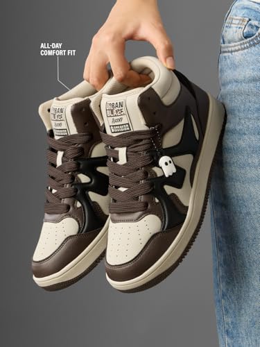 Image of The Souled Store UBZ Ascend: Men and Boys High Top Sneakers | Colourblocked Trainer with Durable PU, Padded Collar & Superior Grip Outsole