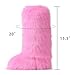 CELNEPHO Pink Women's Fur Boot Comfortable Furry Knee High Boots Round Toe Warm Snow Boots Fashion Winter Boots