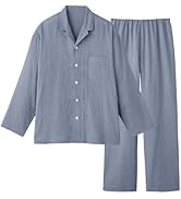 Gunze Acedron Men's Long Sleeve Pajamas, W Gauze