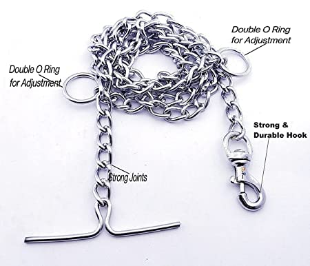 Image of Nylon Collar Combo with Heavy Dog Chain, 63 Inch (Medium, Red)