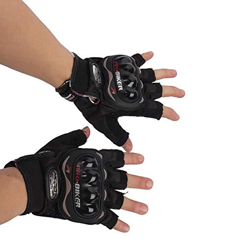 PRO BIKER Imported Black Cut Finger Bike Gloves (Medium, Large & XL) (Black, Medium)