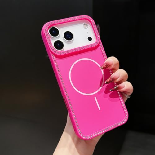 Coque magnétique iPhone 16 Plus rose luxe paillettes protectrice