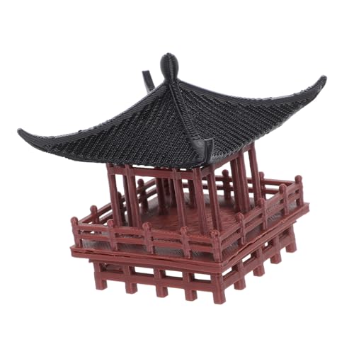 FUNOMOCYA Statua Padiglione Cinese retrò in Plastica per Decorazione Giardino e Bonsai, Micro Paesaggio Tradizionale da Interno Ed Esterno, Ornamento Miniatura Dettagliato per Arredamento