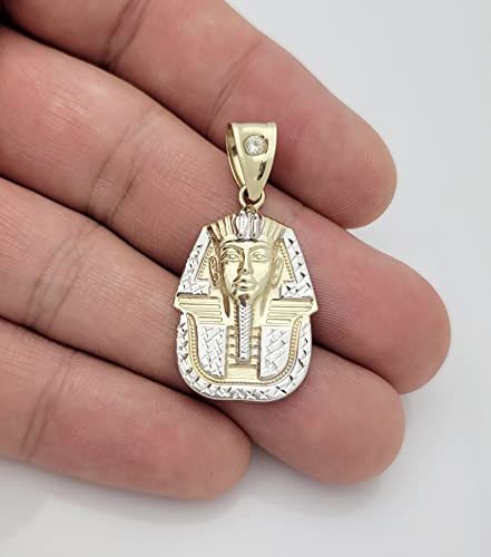 10k Yellow Gold Egyptian Pharaoh Pendant Gold Pharaoh Head Charm4