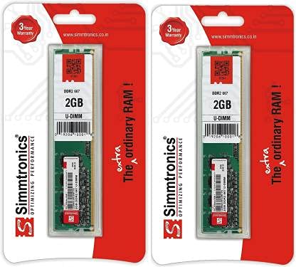 Simmtronics 2GB DDR2 Ram for Desktop 667 Mhz (Pack of 2) (B09HDQDPZF) Amazon Price History, Amazon Price Tracker