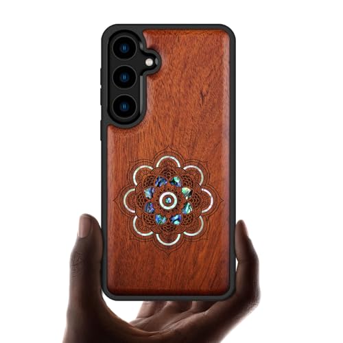 Coque unique Galaxy S24 avec œuvre d'art en bois, idée cadeau poétique