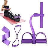 Flintronic Bauchtrainer für Zuhause, 3 Stück Expander Fitness Set, 6 Röhren Multifunktionales Zugseil, Sit-Up Trainingsgeräte Bodybuilding für Fitness, Abnehmen, Workout, Yoga