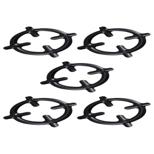 Soporte para Cafetera Espresso de Hierro Soporte Universal Negro de Cocina Reductor de Gas 5 Pzs 2