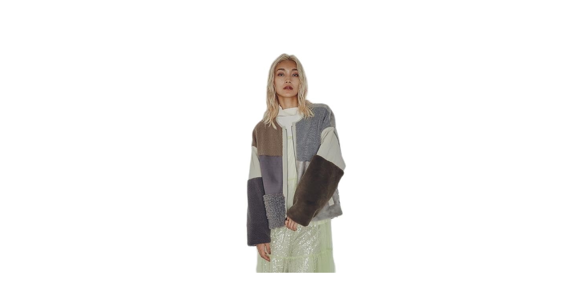 ローズバッド　パッチワークファージャケット Amazon | [ローズバッド] パッチワークファージャケット カーキ