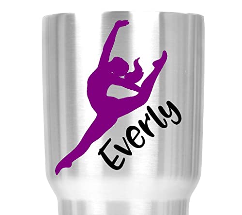 Dance Name Decal, Dance Die Cut Sticker for Tumblers, Cups, Car Windows, Personalized Girls (Style 1)