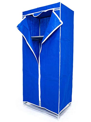 Flagman Shop Portable Wardrobe Clothes Closet, Non-Woven Fabric Storage Organizer (Blue, 28 Inch)