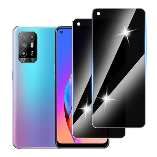 Hirshen 【2 Piezas】 Protector Pantalla Privacidad para Oppo A94 5G,Anti-Espía Vidrio Película,Cristal Vidrio Templado Anti Espía,9H Dureza,Sin Burbujas,Anti-Arañazo,Privacy Screen Protector
