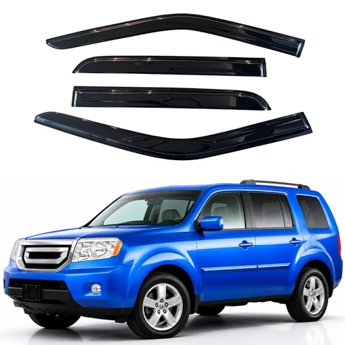 Image of IG Window Visors Fit for 2009-2015 Honda Pilot, Out-Channel Rain Guards Vent Wind Deflectors 4PC, Car Accessories for 09-15 Pilot