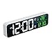 Réveil Numérique LED, Horloge Digitale Lumineux Surface Miroir, Réveil Matin Mural de Grand Écran avec Température, 6 Luminosité Réglable, 40 Musique, Idéal pour Bureau Chambre - Blanc