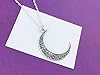 Crescent Moon Necklace - silver plated or sterling silver - custom length jewellery, celestial goth gothic emo wicca wiccan witch witchcraft witchy pagan halloween costume 90s spiritual astrology #2