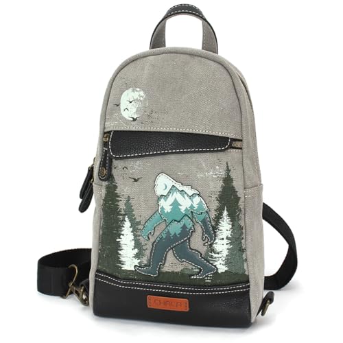 Image of CHALA Canvas Sling Bag Women RFID Protected Canvas Crossbody Backpack with Adjustable Strap