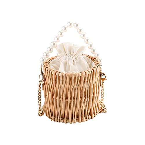 YAHUAN Straw Bag for Women Wicker basket handbag Small Crossbody Bag Beach Bag Woven Rattan Straw...