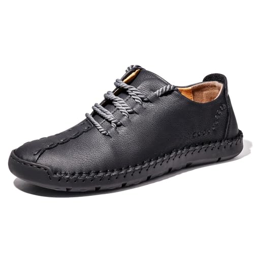 Men's Casual Loafers Leather Handmade Driving Oxford Flats Comfortable Walking Shoes Boots Business Work Office Shoes