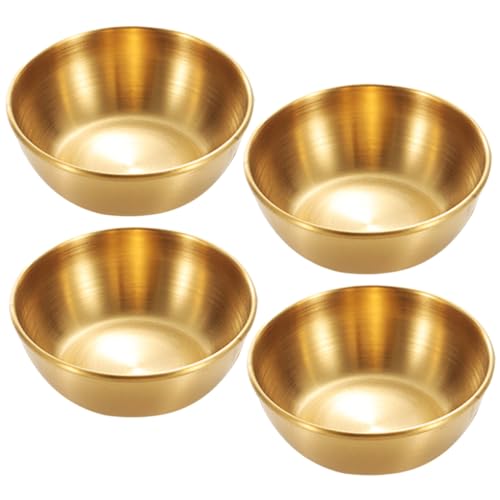 HIAKDOFT 4 piezas Cuencos de Acero Inoxidable Salsas y Condimentos de Recipientes Portátiles para Aperitivos y Especias Aptos para Uso Doméstico y Restauración