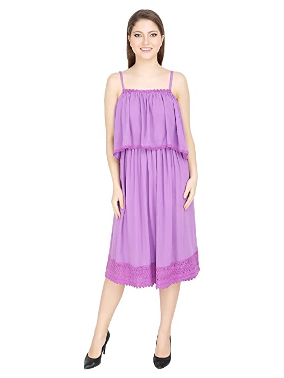 ukal Women’s & Girl’s Summer Rayon Sexy Western Short Dresses Purple-picture-47