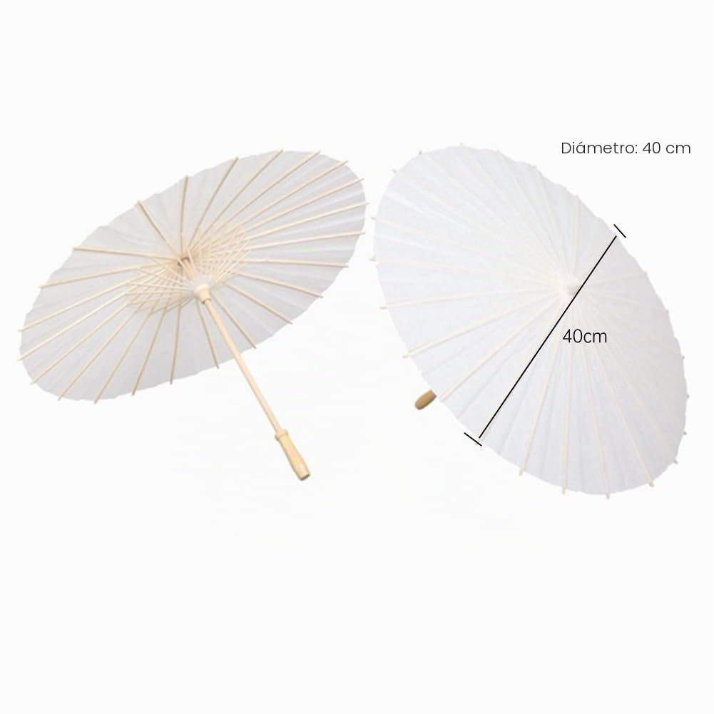Sombrilla de Papel para Boda, 16 Unidades, Diámetro:40 cm, bambú, para Centro de Mesa de Despedida de Soltera, Accesorios para Fotos