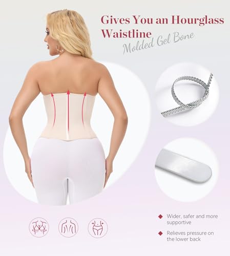 Image of SHAPSHE Waist Trainer For Women Cincher Underbust Corset Shapewear Zipper | Double-Layer Tummy Control Smooth Belly,15 Steel Bones Support Back,Elastic Mesh Enhances Comfort,Postpartum,Daily,Workout
