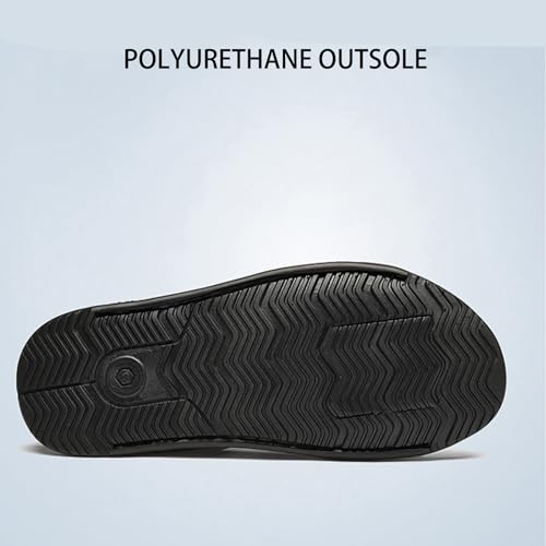 Crepuscute Men's Open Toe Leather Slide Sandals Slip On Comfortable Lightweight Casual Beach Slides Summer Outdoor Sandals4