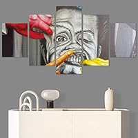 SIGNWIN 5 Panel Canvas Wall Art Modern Art Decorative Decorative Elements Digital Art Multicolor Patterns Urban for Home Decorations Ready to Hang - 60