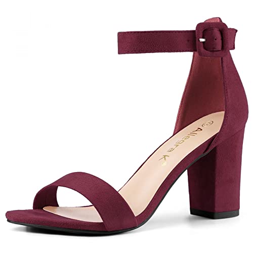 Image of Allegra K Women's Open Toe Chunky High Heel Buckle Ankle Strap Sandals