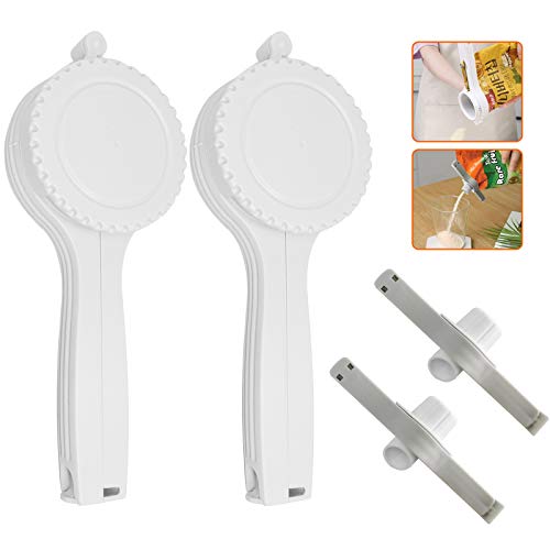 Seal Pour Food Storage Bag Clip Airtight Food Sealing Clips with Pour Spout Large Discharge Nozzle Plastic Bag Clamps for Storage & Pouring Snack, Cereal, Rice, Flour, Pet Food, etc(Set of 4)