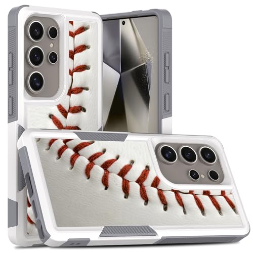 Candykisscase for S25 Ultra, Baseball Sports Pattern Shock-Absorption Hard PC and Inner Silicone Hybrid Dual Layer Armor Defender Case for Samsung Galaxy S25 Ultra - image 1