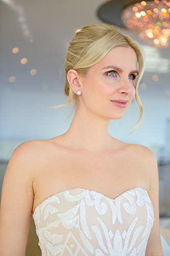 Mariell 2 Carat Princess-Cut Cubic Zirconia Clip On Earrings - Genuine Platinum Plated Clip-on Studs2