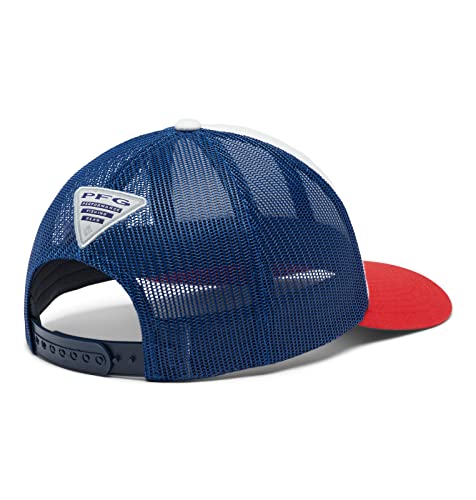 Columbia Pfg Logo Snap Back Ball Cap, Breathable, Adjustable, Red Spark/Us Flag, One Size #TOP5