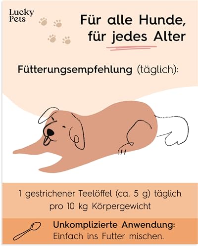 Lucky Pets Barf Pulver 1kg - Seealgenmehl Hund, Barf Zusatz Hund, 100% natürliche Mineralien und Vitamine für Hunde, Unterstützt gesunde Knochen, Haut und Fell