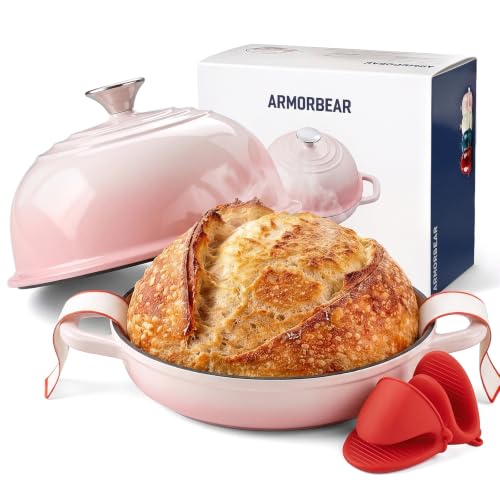 Image of 5QT Enameled Cast Iron Sourdough Bread Oven for Homemade, Pink